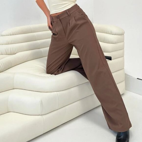 Princess Polly Petite Archer Pants Size 8, Brown - Picture 1 of 3